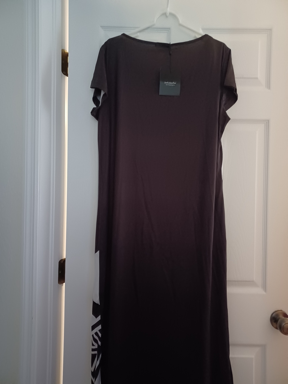 NWT Black & White Maxi Dress— Scoop Neck Summer Boho Style SIze XL - Picture 6 of 9